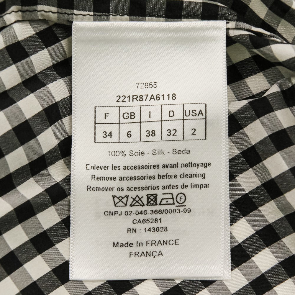 Christian Dior Gingham Check Silk Dress - Image 12