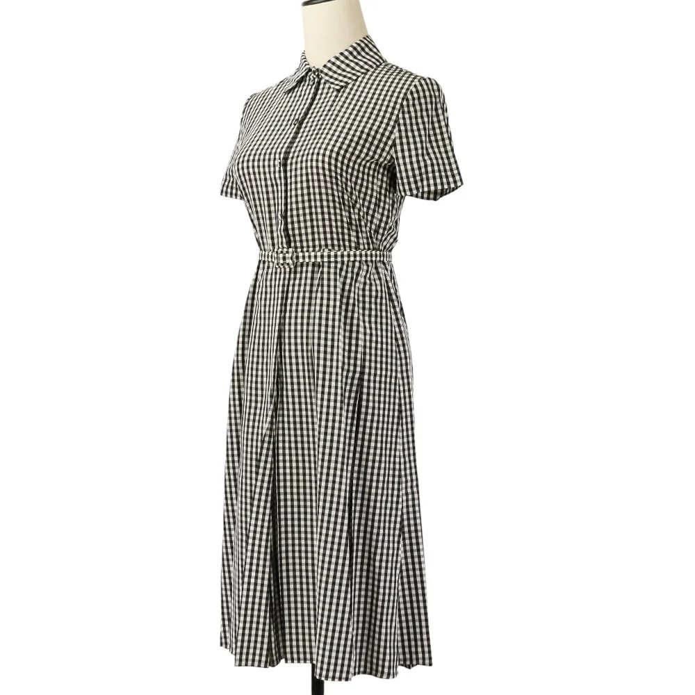 Christian Dior Gingham Check Silk Dress - Image 3