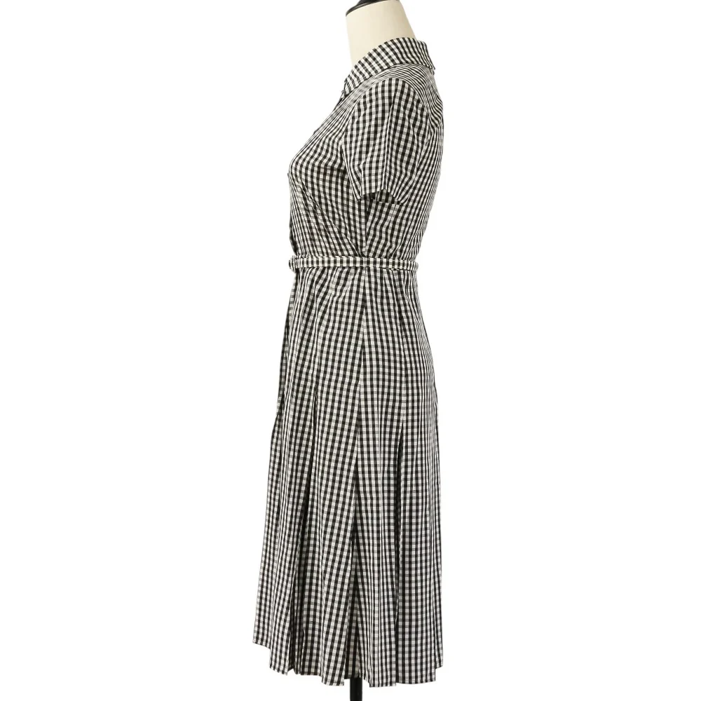 Christian Dior Gingham Check Silk Dress - Image 4