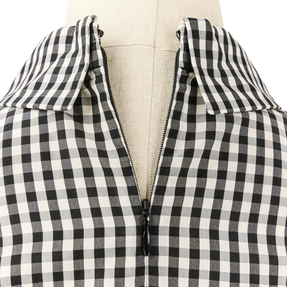 Christian Dior Gingham Check Silk Dress - Image 7