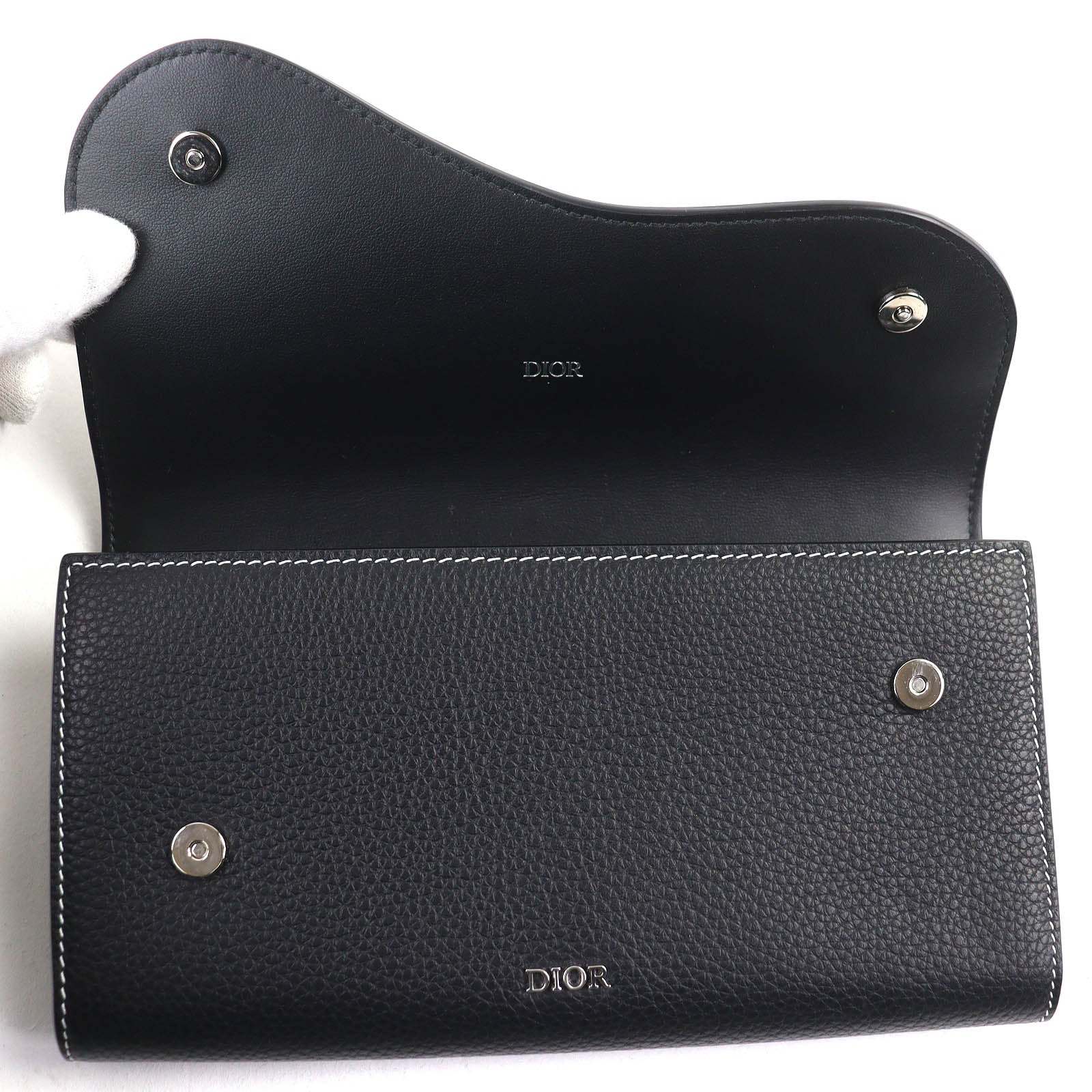 Dior Saddle Grained Calfskin Long Wallet - Image 5