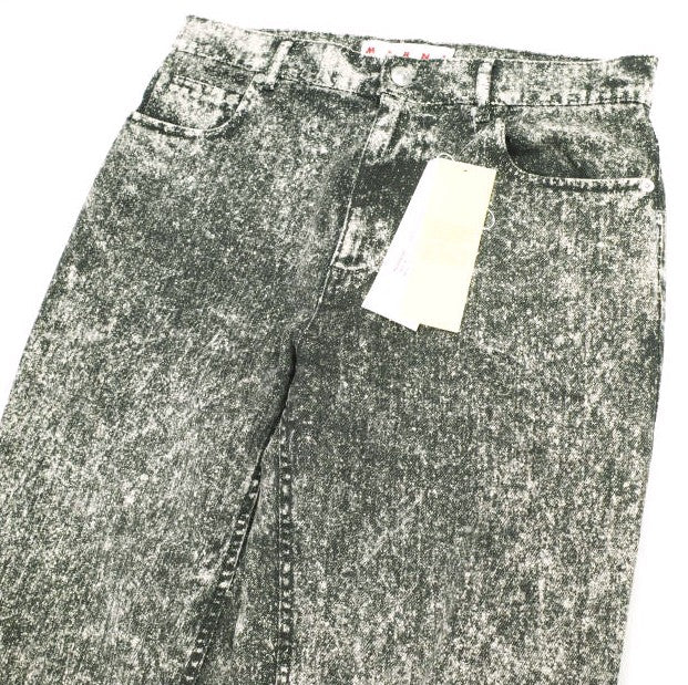 Marni Marble Dyed Denim Wide Leg Jeans - Image 5