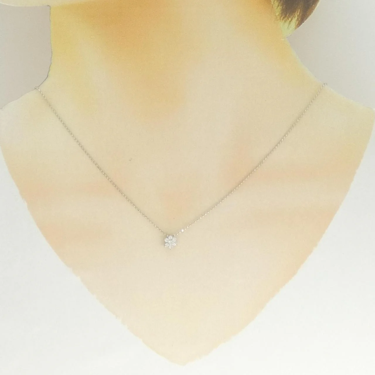Pt900/Pt850 Platinum Diamond Necklace - Image 6