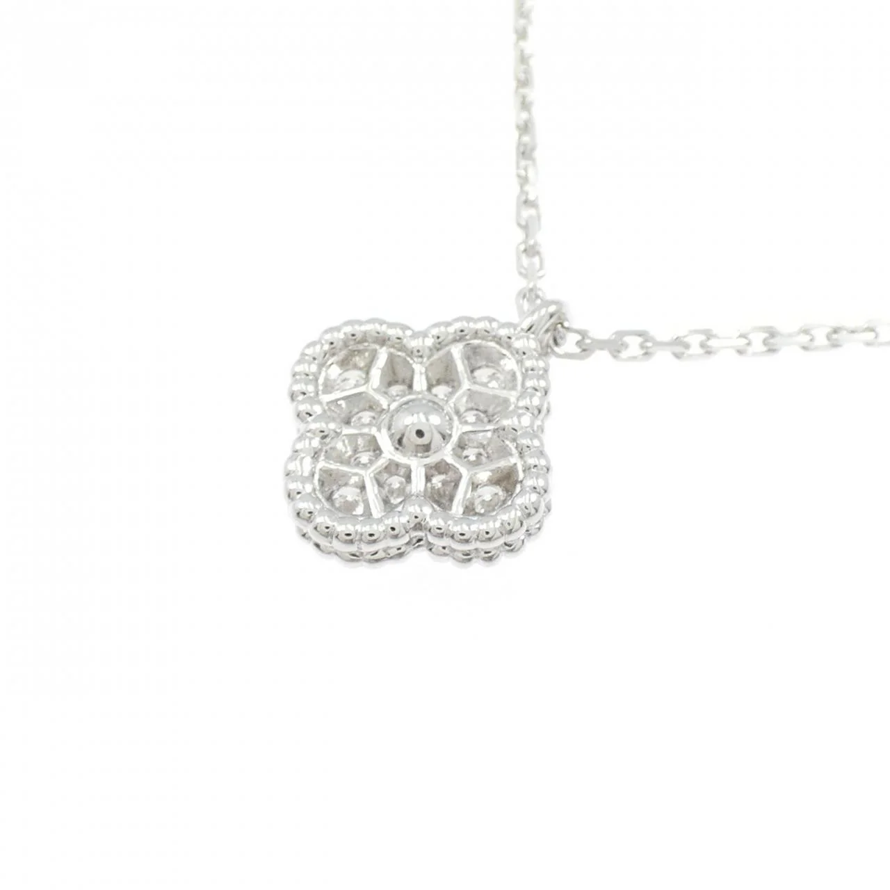 Van Cleef & Arpels Sweet Alhambra 750 White Gold Diamond Necklace - Image 4